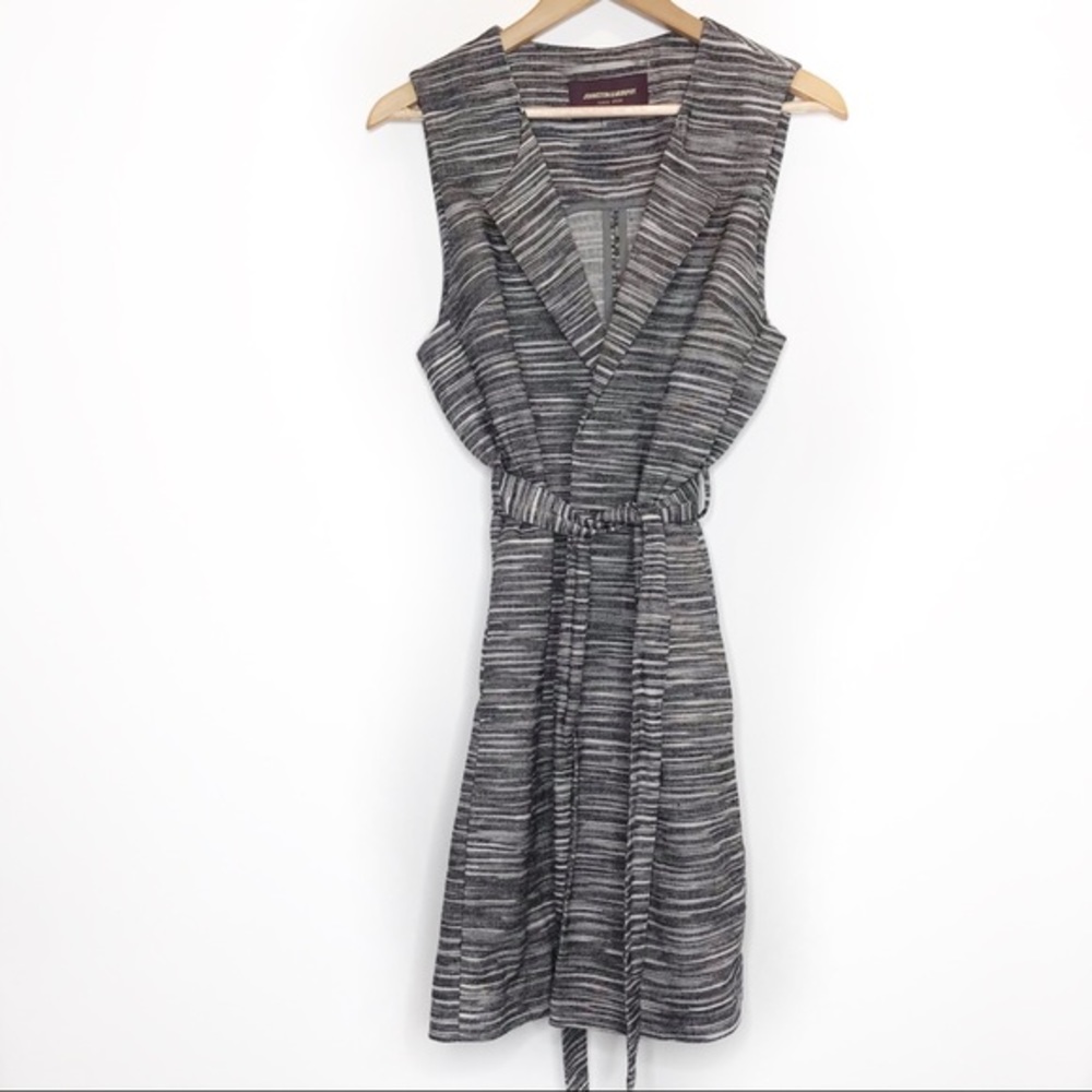 Johnston & Murphy Long Layering Vest Jacket Black Gray Grey